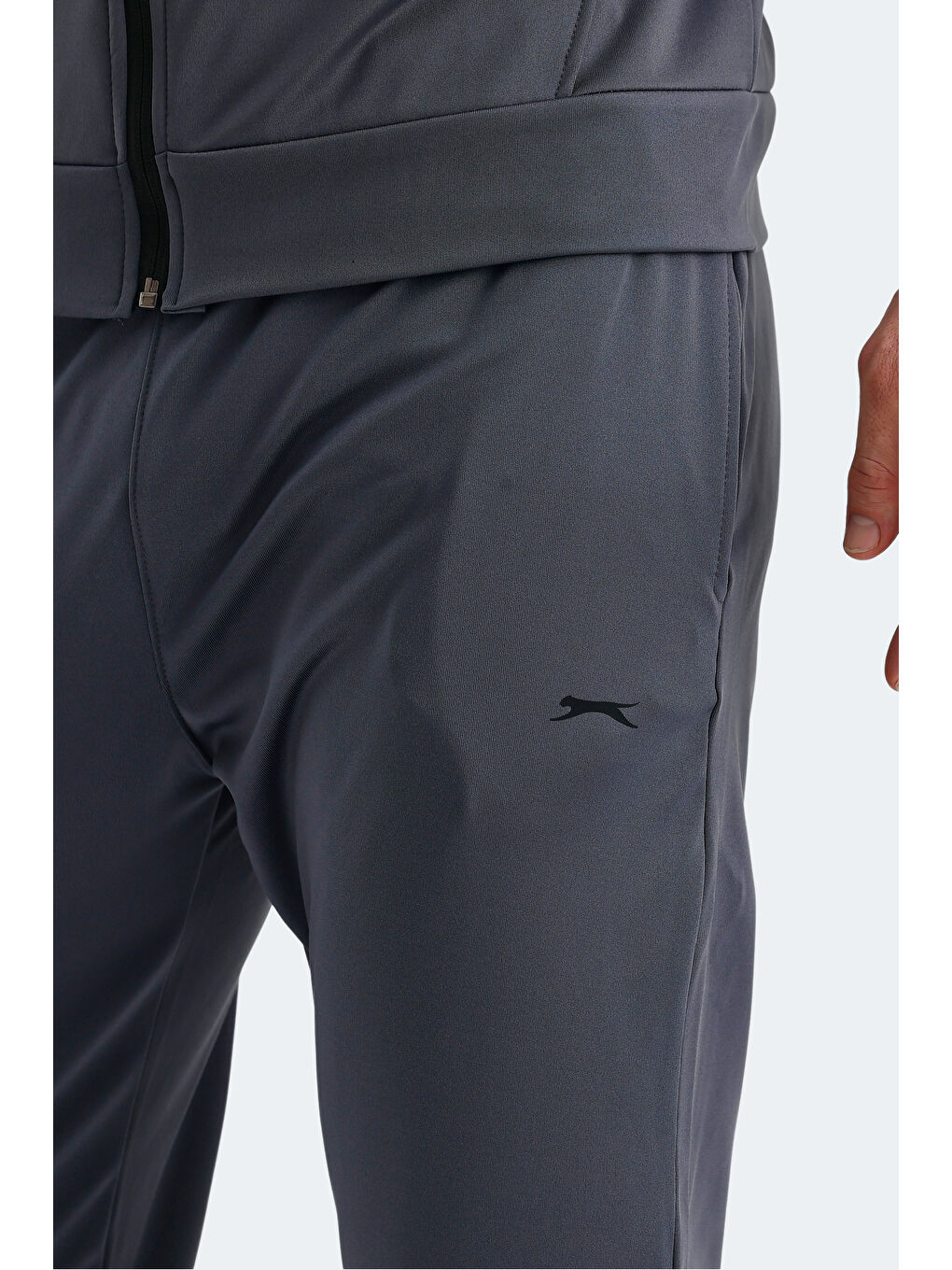 KLOTEN IN Erkek Fermuarlı Dik Yaka Cepli Gri Eşofman Takımı-4