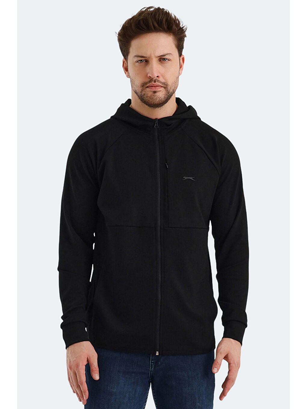 VIOLET Erkek Fermuarlı Sweatshirt Siyah