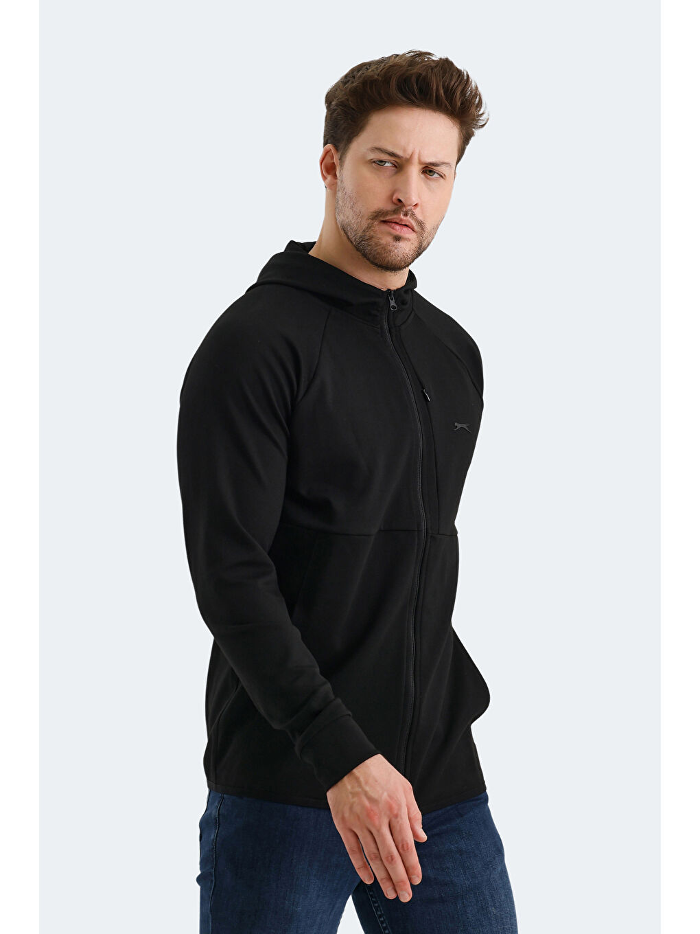 VIOLET Erkek Fermuarlı Sweatshirt Siyah-2