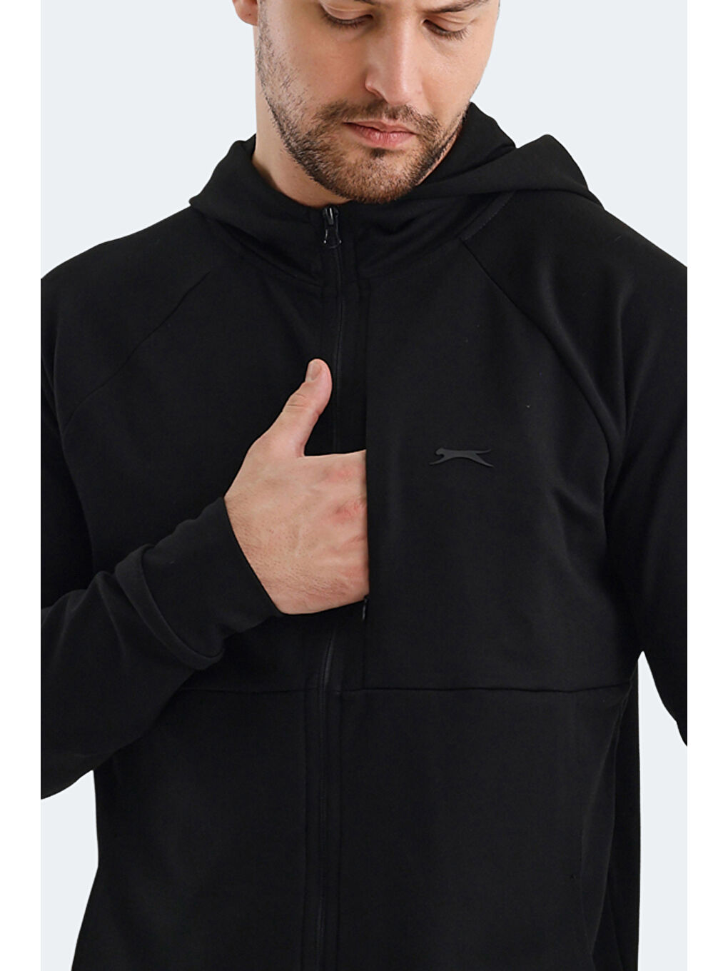 VIOLET Erkek Fermuarlı Sweatshirt Siyah-4