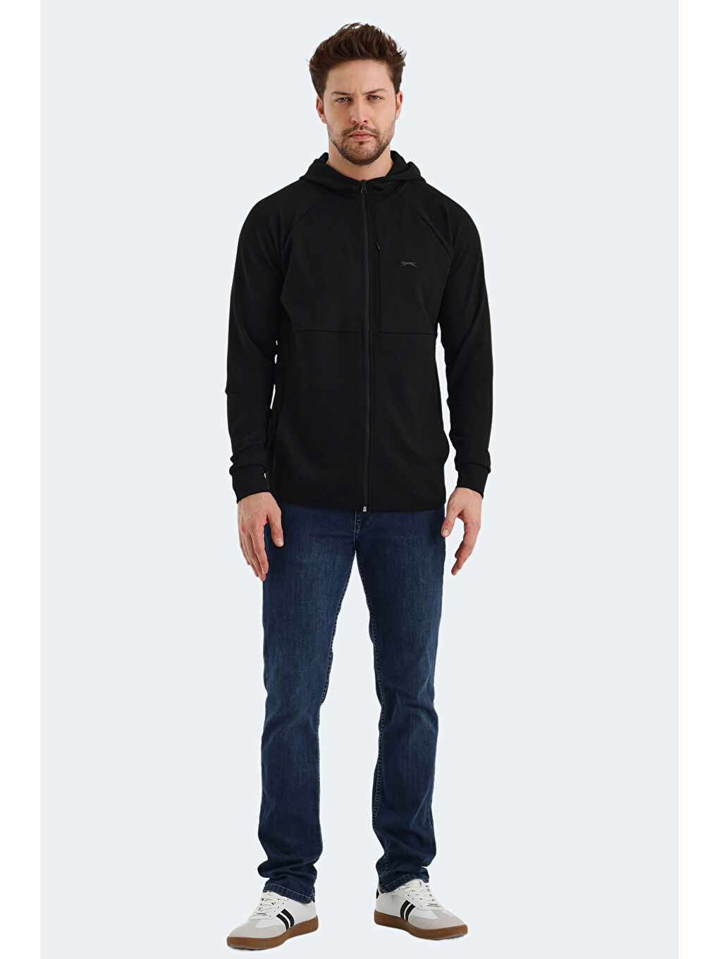 VIOLET Erkek Fermuarlı Sweatshirt Siyah-6