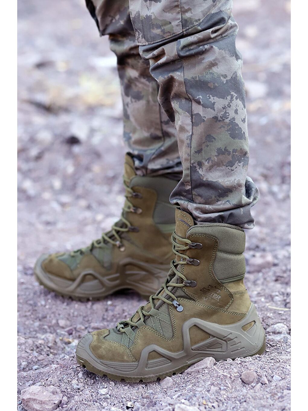 Haki P1490 Meridyen Su Geçirmez Deri Erkek Askeri Bot Ayakkabı-1