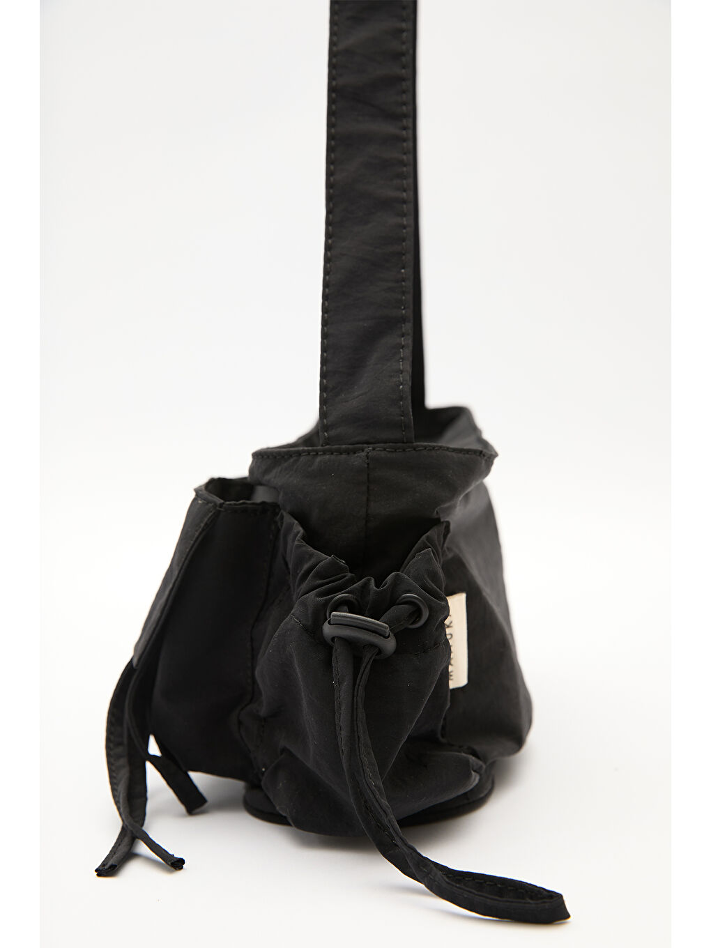 Cep Detaylı Bağcıklı Çanta Siyah-6