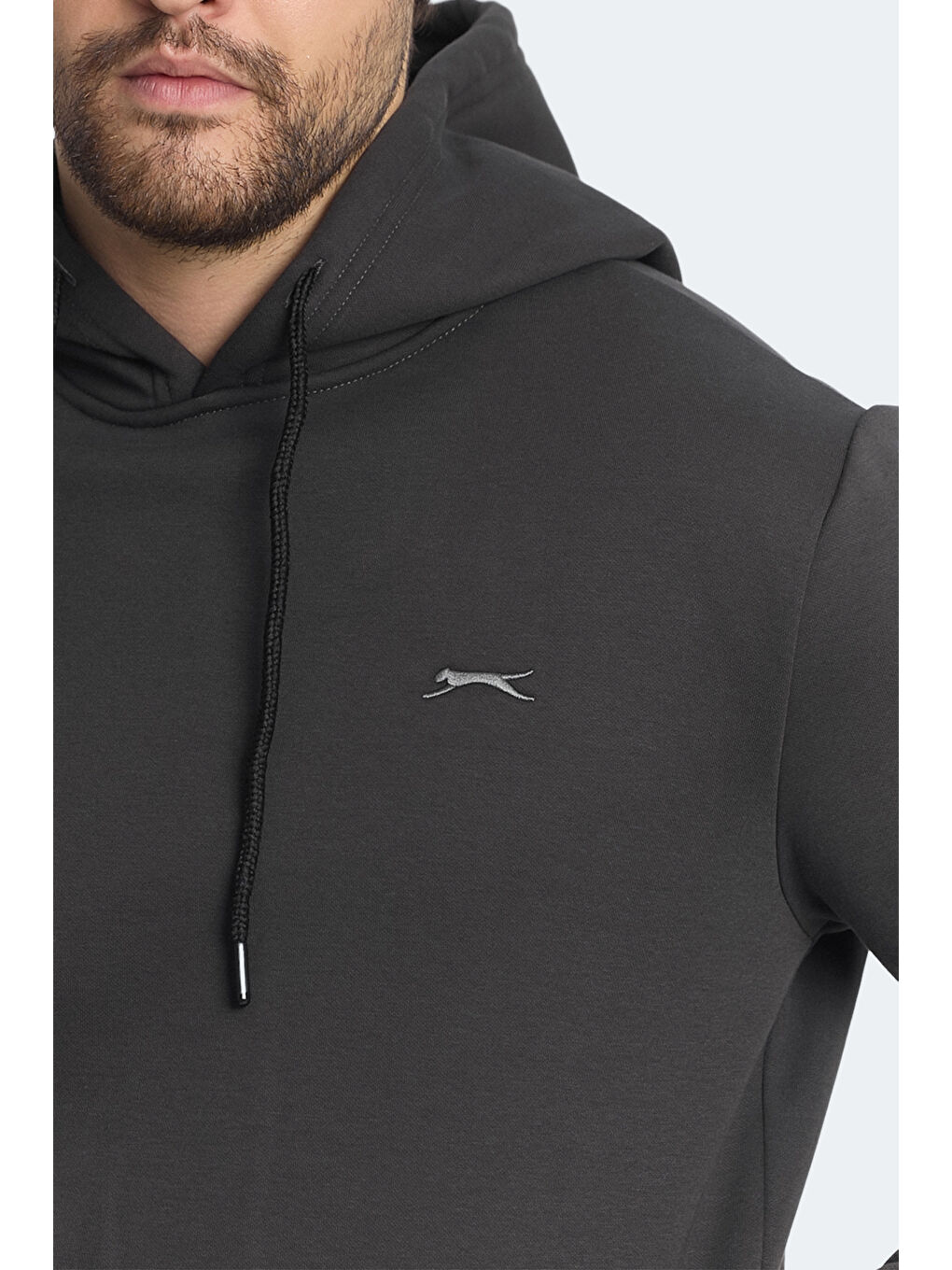 KICKSON IN Erkek Kapüşonlu Cepli Antrasit Sweatshırt-4