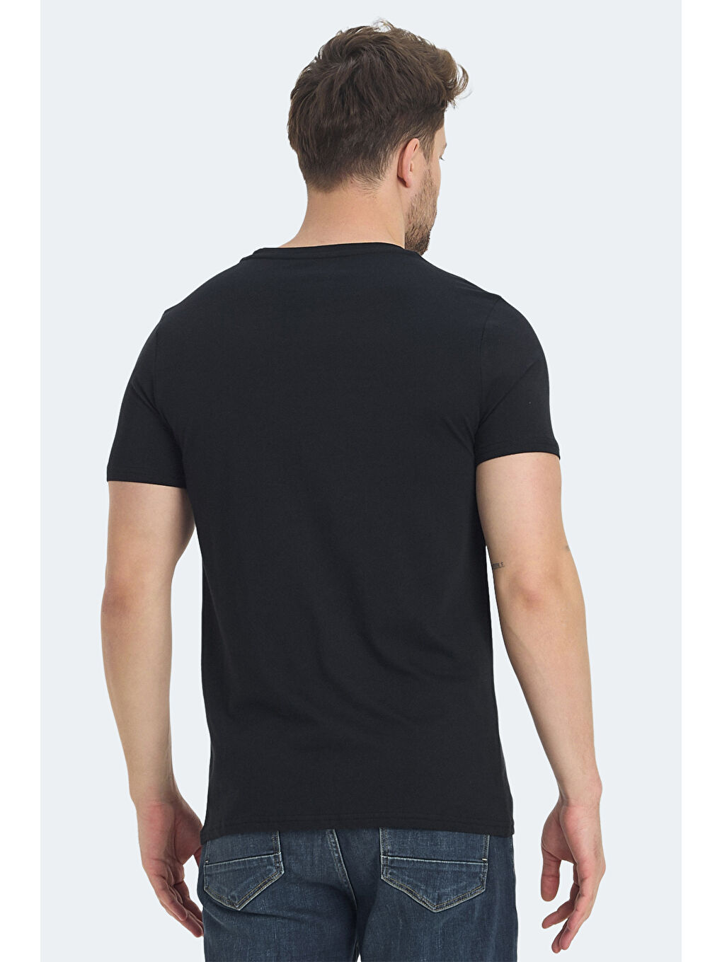 RATAN Erkek Baskılı Siyah Tişört-1