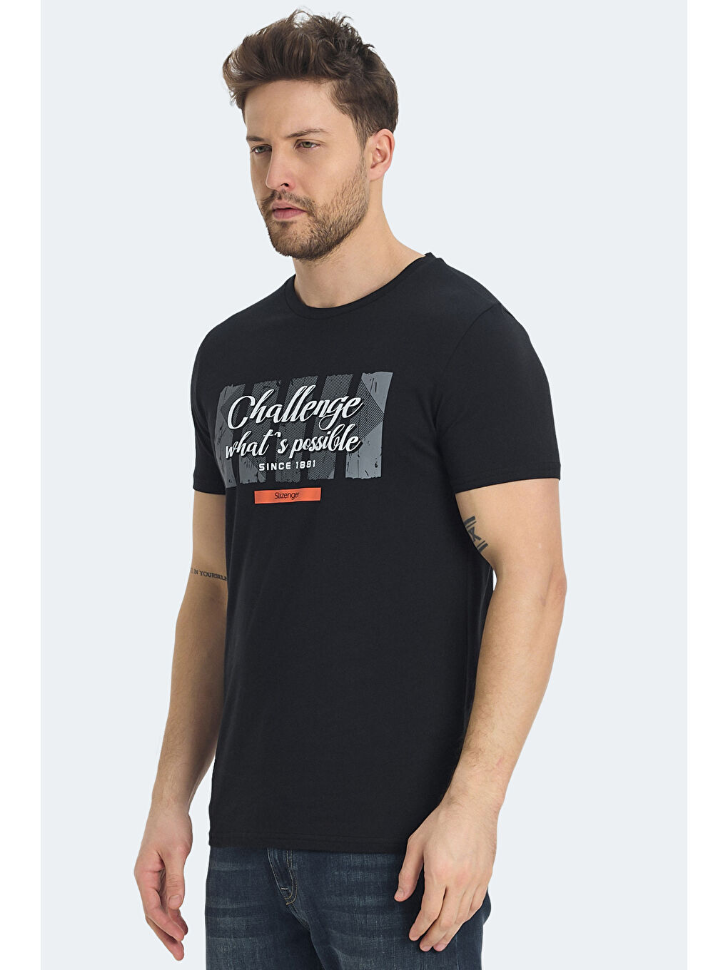 RATAN Erkek Baskılı Siyah Tişört-2