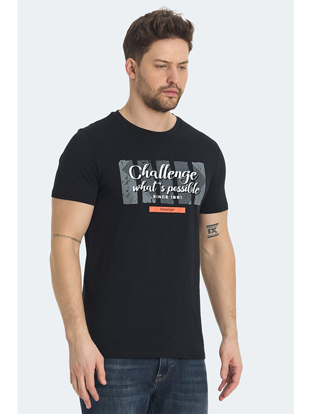 RATAN Erkek Baskılı Siyah Tişört-3