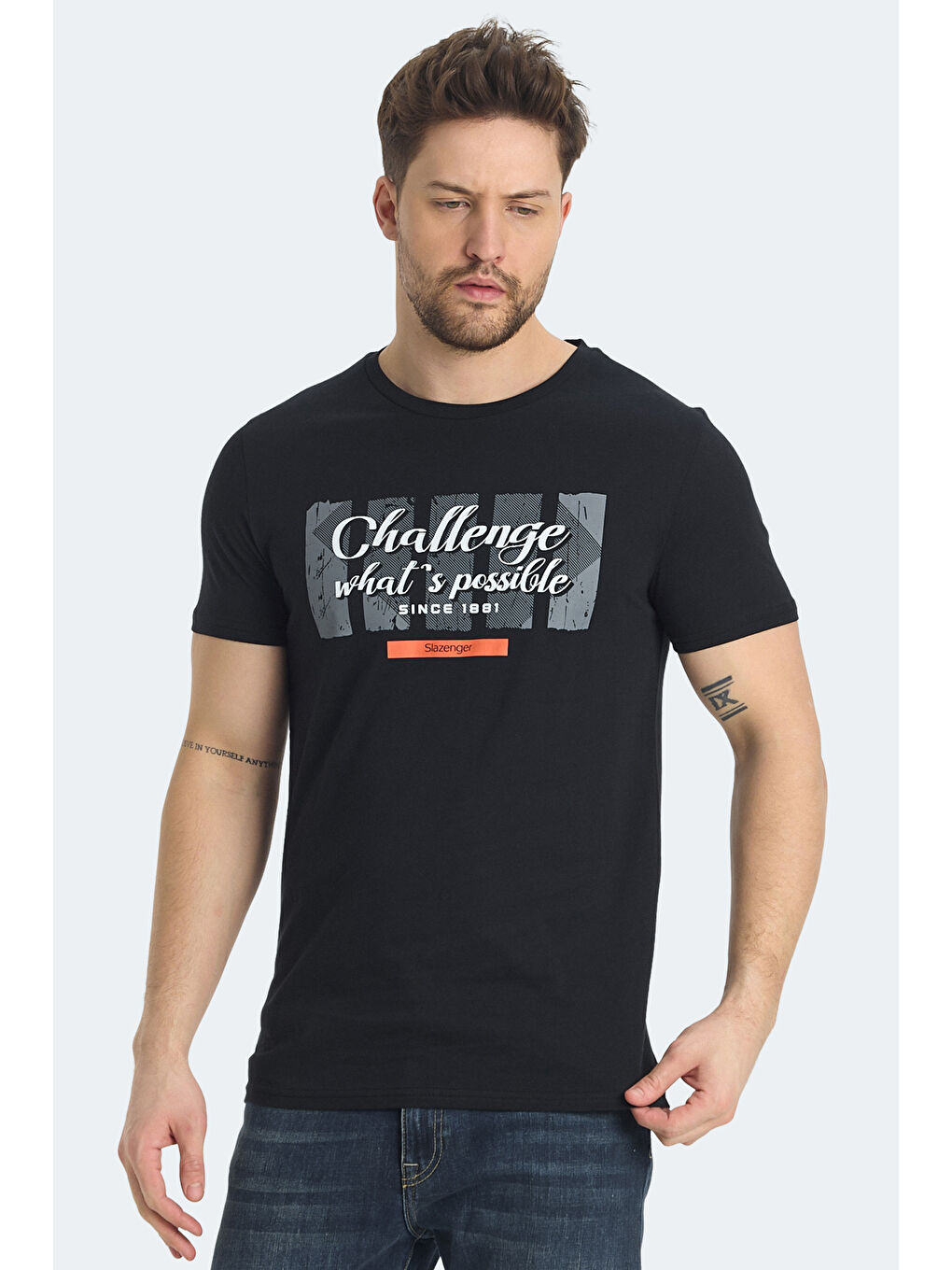 RATAN Erkek Baskılı Siyah Tişört-4