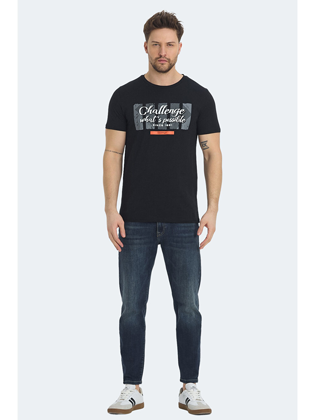 RATAN Erkek Baskılı Siyah Tişört-6