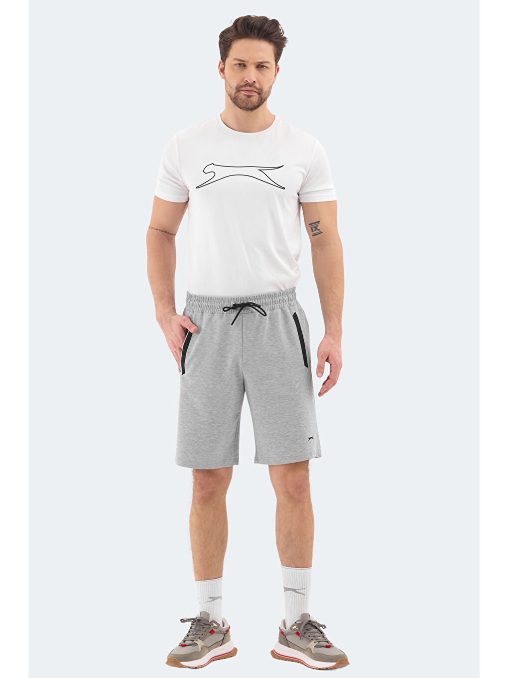 RAYAN Erkek Cepli Gri Şort-3