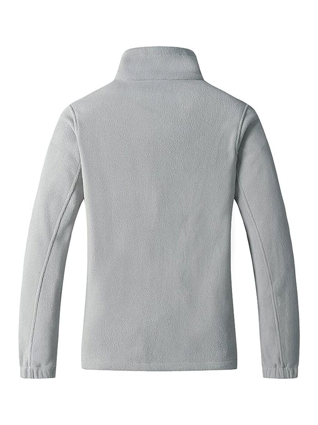 Gri Unisex Renkli Tam  Polar  Fermuarlı Sweatshirt-1