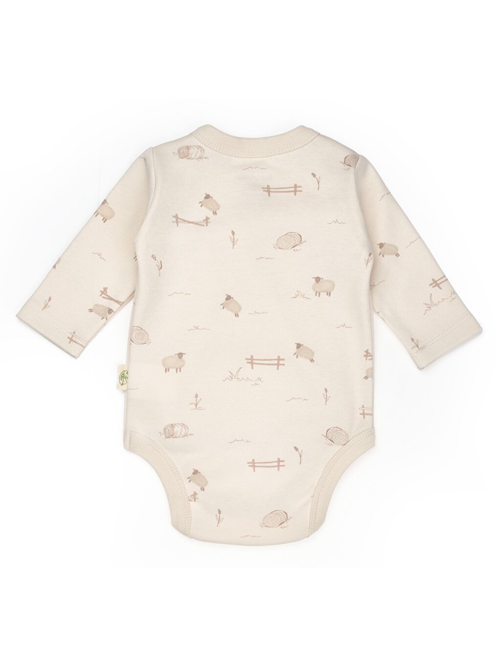 Ekru Bebek 2'li Kruvaze Body %100 Organik Pamuk, Bebek ve Yenidoğan Serisi - CSY8178-3