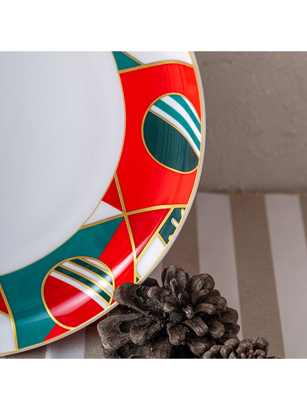 Beyaz Starlight Fine Bone New Year Yılbaşı Servis Tabağı 27 cm-5