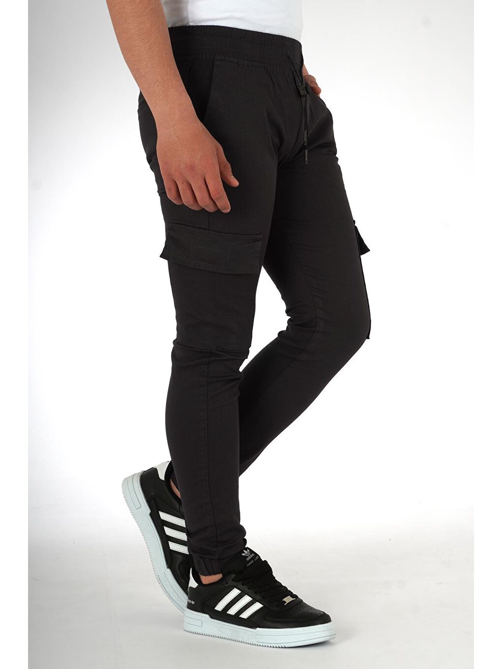 Gri Erkek Çocuk Lastikli Kargo Pantolon Fit Kanvas2-15 Yaş-3