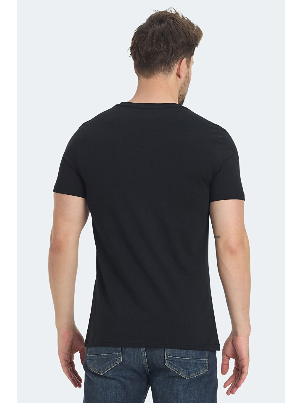 RAVID IN Erkek Siyah Tişört-1