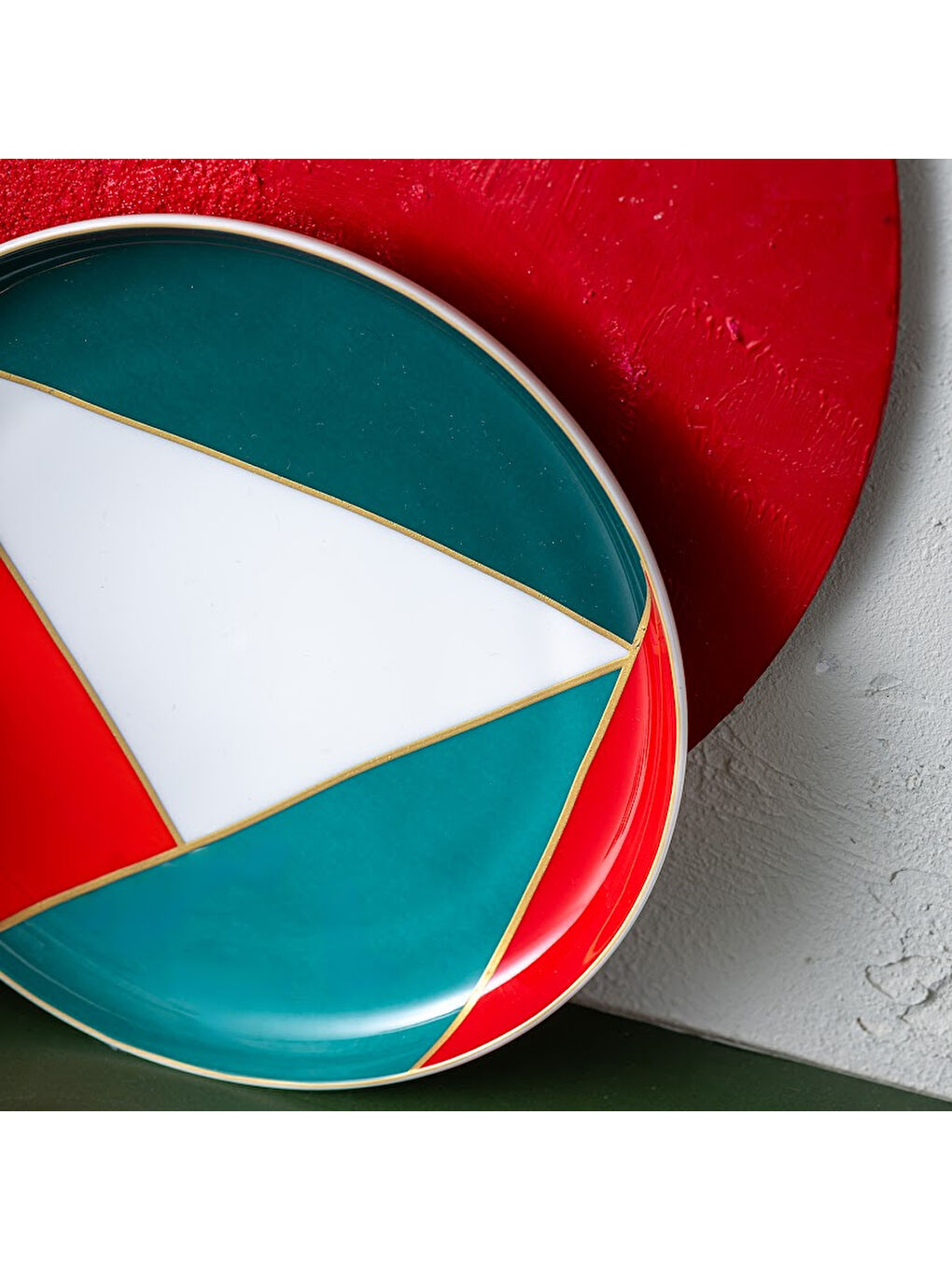 Beyaz Starlight Fine Bone New Year Yılbaşı Pasta Tabağı Multicolor 21 cm-5