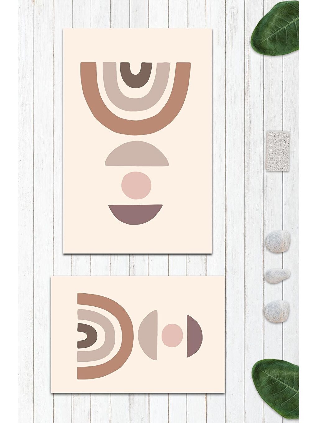 Karışık Modern Desenli Banyo Paspası 2'li 50x60 cm - 60x100cm-1