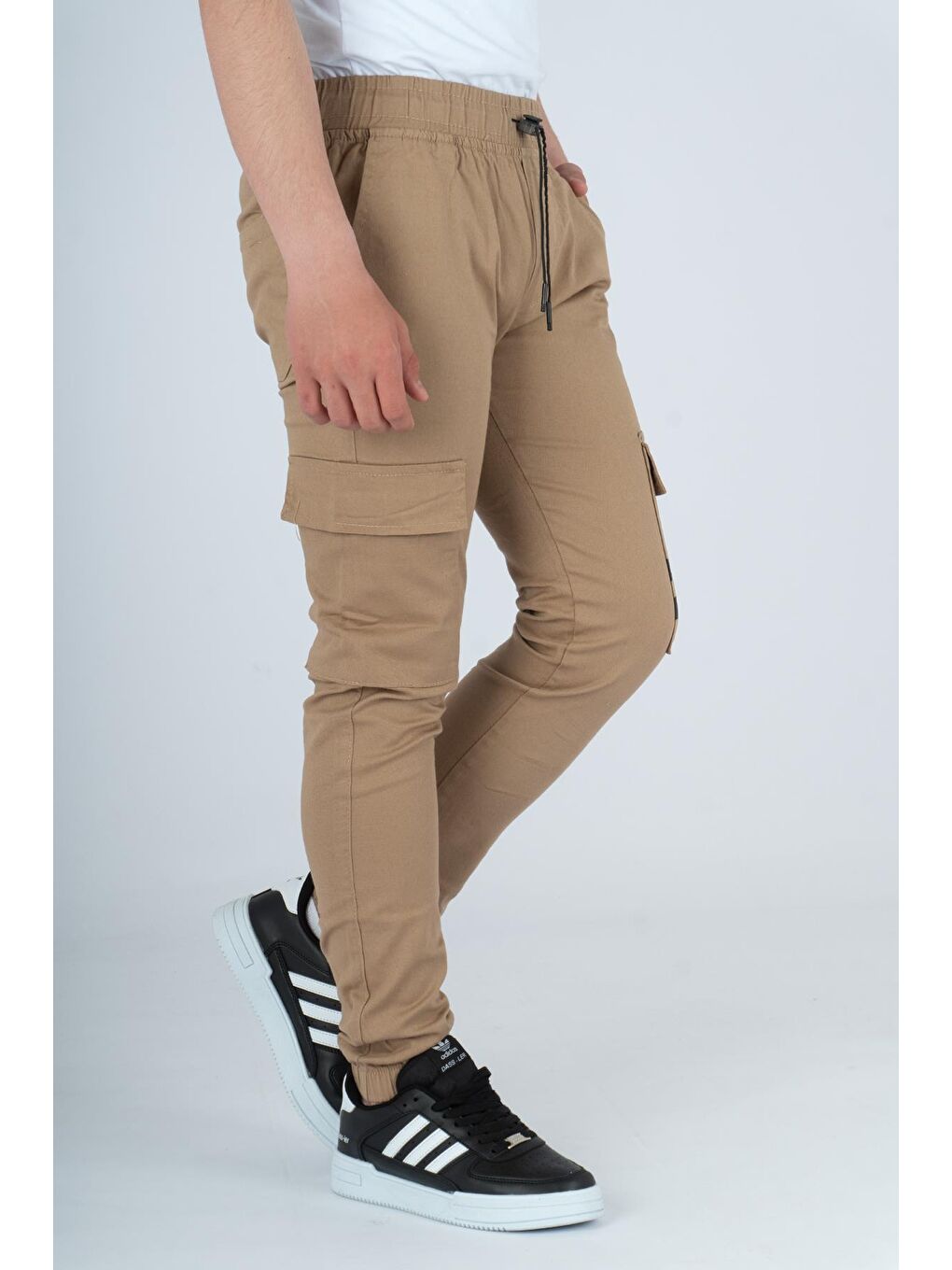 Bej Erkek Çocuk Lastikli Kargo Pantolon Fit Kanvas2-15 Yaş-3