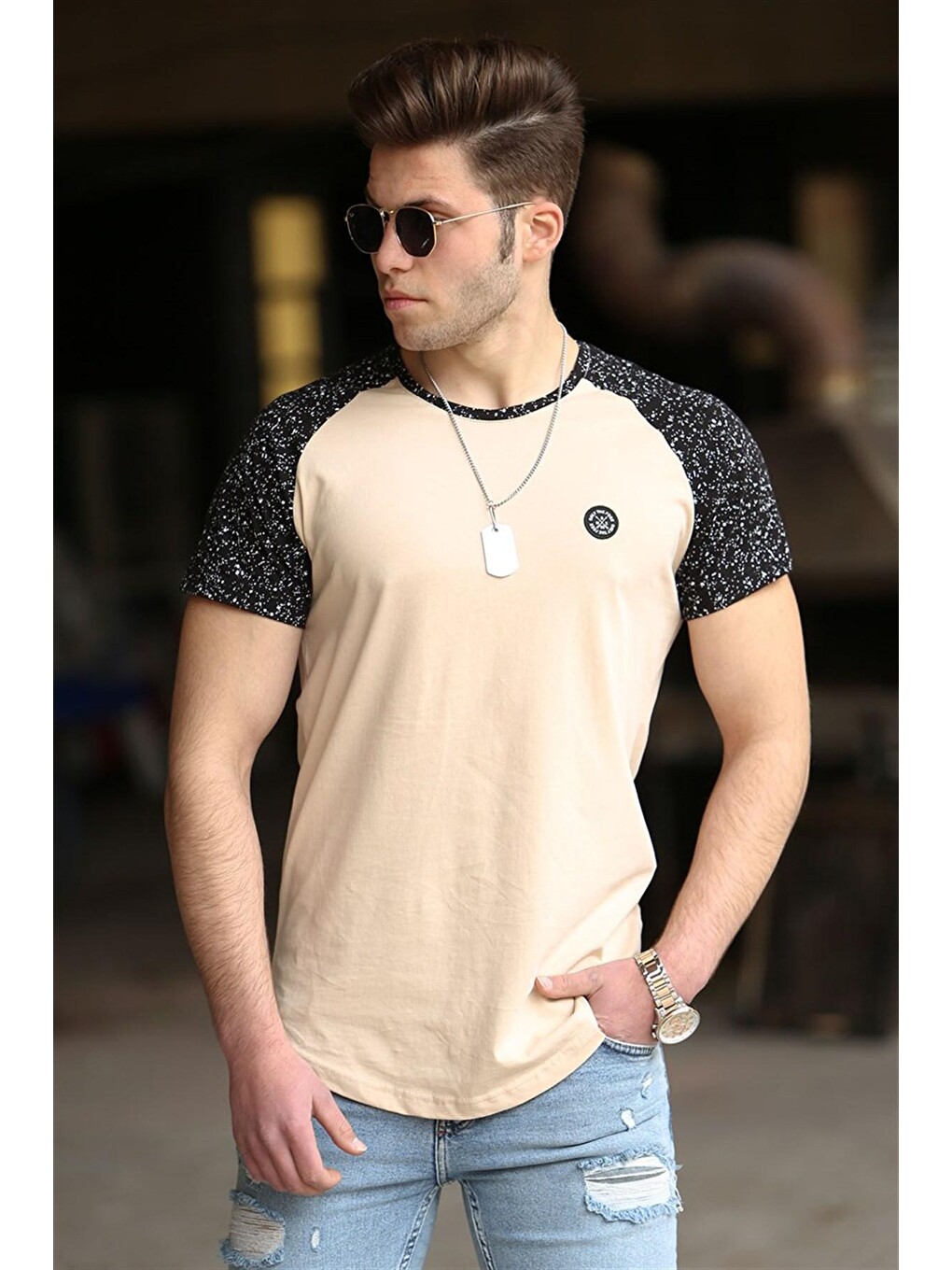 Bej Camel Basic Erkek Tişört 4523