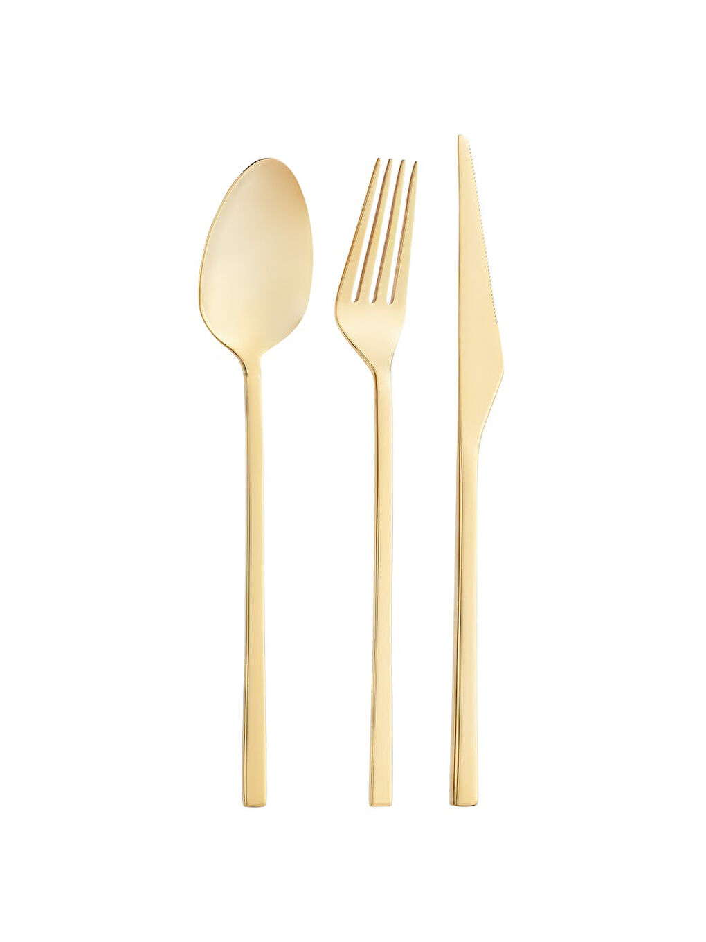 Sarı Alba 18 Parça Parlak Gold Tatlı Kutulu Çatal Kaşık Bıçak Takımı-4