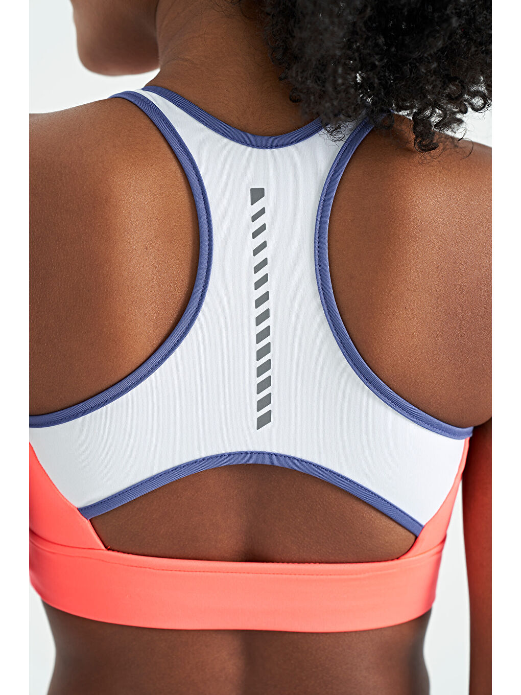 Neon Pembe Renk Bloklu Sırt Baskı Detaylı Dar Kalıp Kadın Büstiyer - 97253-8