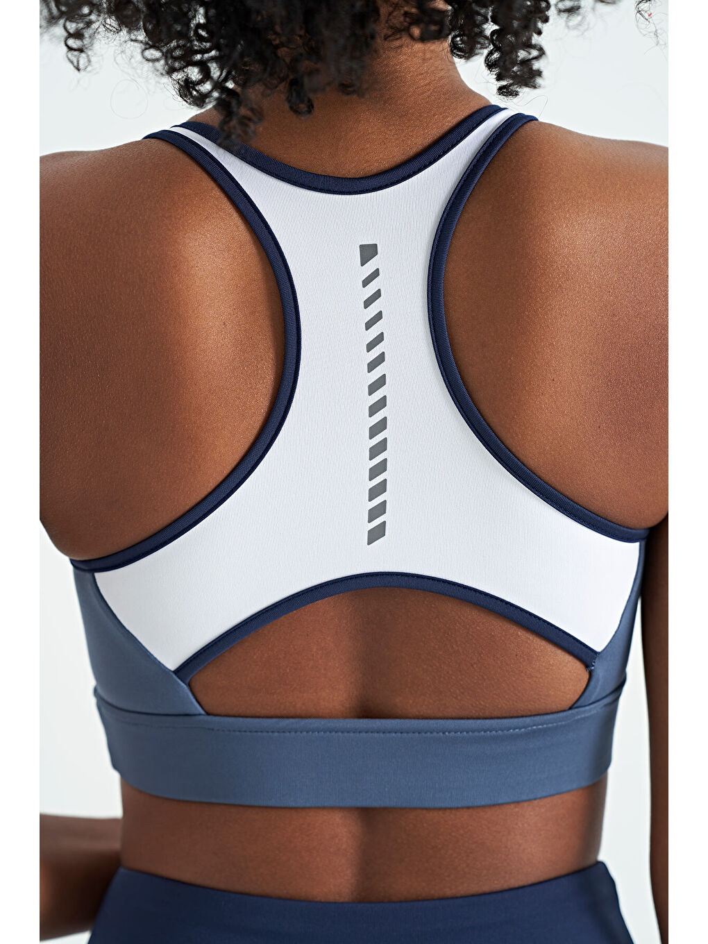 Petrol Renk Bloklu Sırt Baskı Detaylı Dar Kalıp Kadın Büstiyer - 97253-6