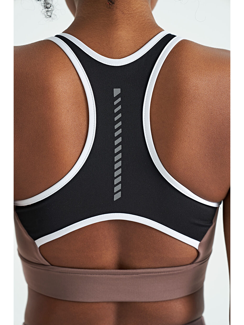 Pembe Gül Kurusu Renk Bloklu Sırt Baskı Detaylı Dar Kalıp Kadın Büstiyer - 97253-6