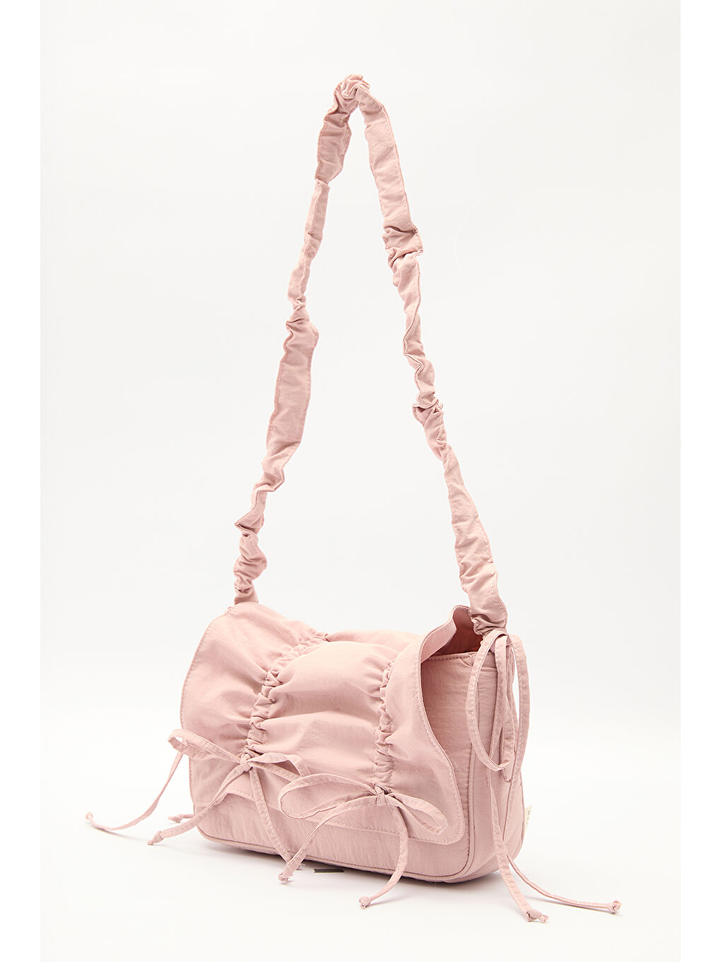 Büzgü Detaylı Omuz Çantası Pembe-2