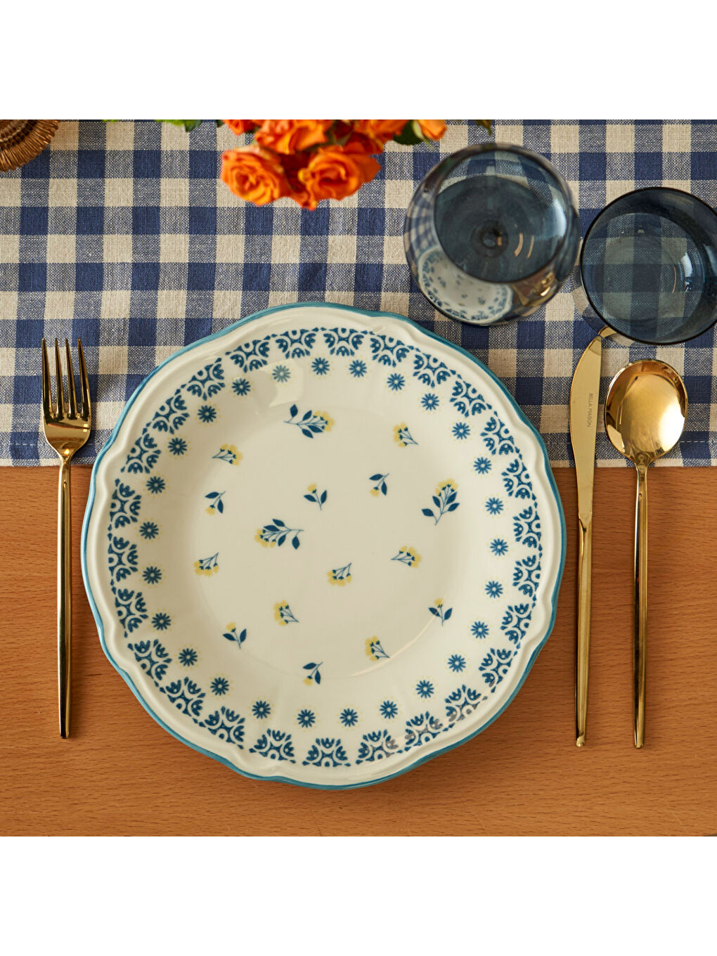 Mabel Stoneware 24 Parça 6 Kişilik Yemek Takımı Mavi-6