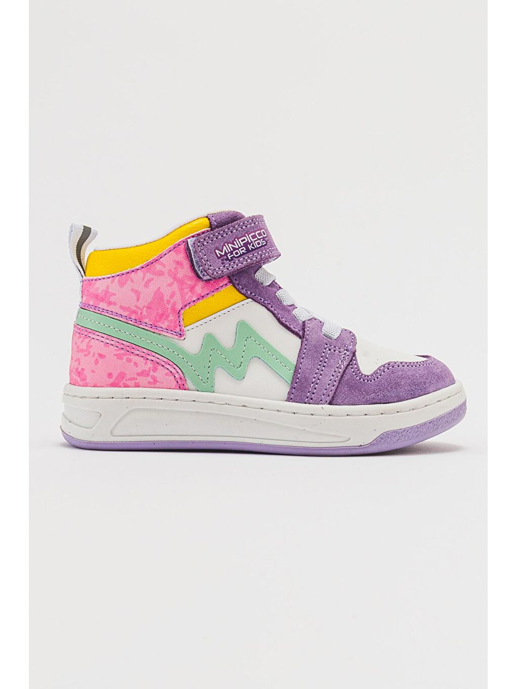 Unisex Çocuk Lila-Pembe Hakiki Deri Anatomik Sneakers Bot-3