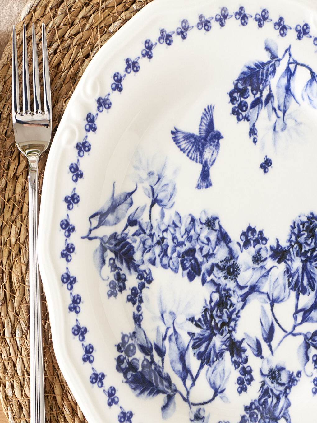 Vanessa Porselen 48 Parça 12 Kişilik Yemek Takımı Mavi-4