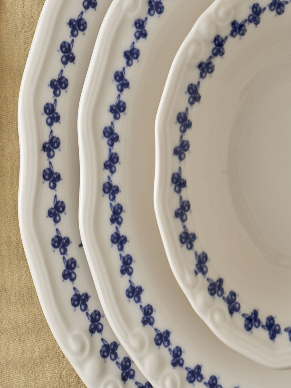 Vanessa Porselen 48 Parça 12 Kişilik Yemek Takımı Mavi-5