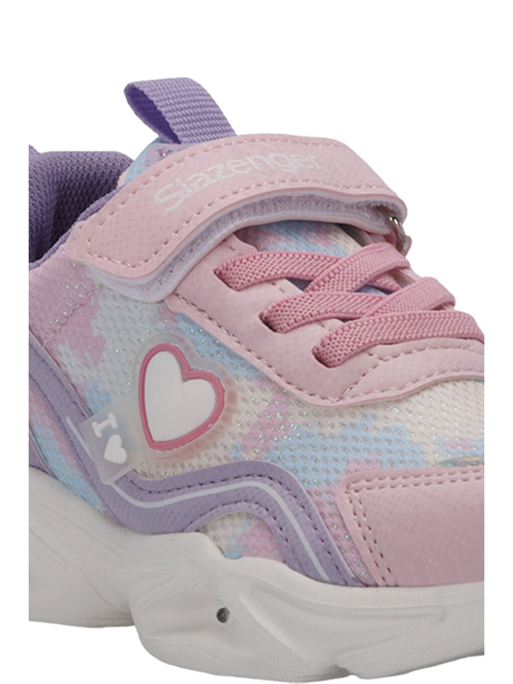 KLARION Kız Çocuk Cırt Cırtlı Işıklı Taban Pembe / Mor Günlük Spor Ayakkabısı-3