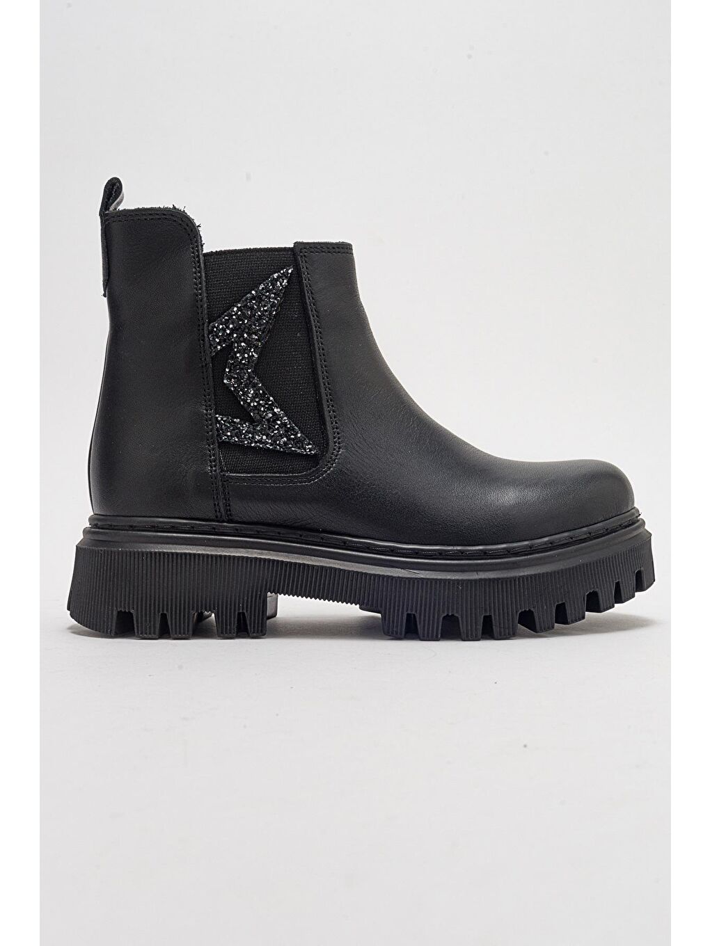 Kız Çocuk Siyah Hakiki Deri Anatomik Günlük Bot-3