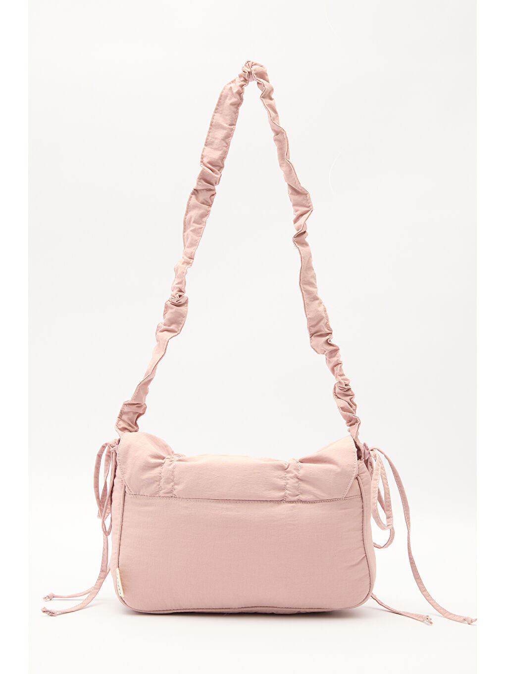 Büzgü Detaylı Omuz Çantası Pembe-5