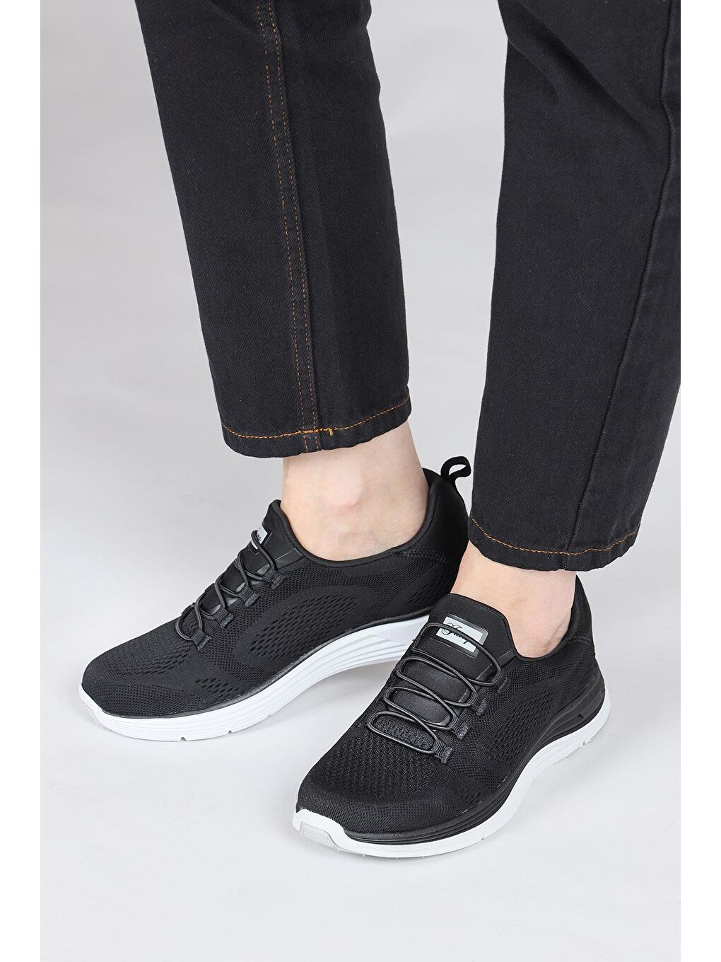 28064 Slip-On Siyah - Mint Yeşili Kadın Sneaker Günlük Spor Ayakkabı-2