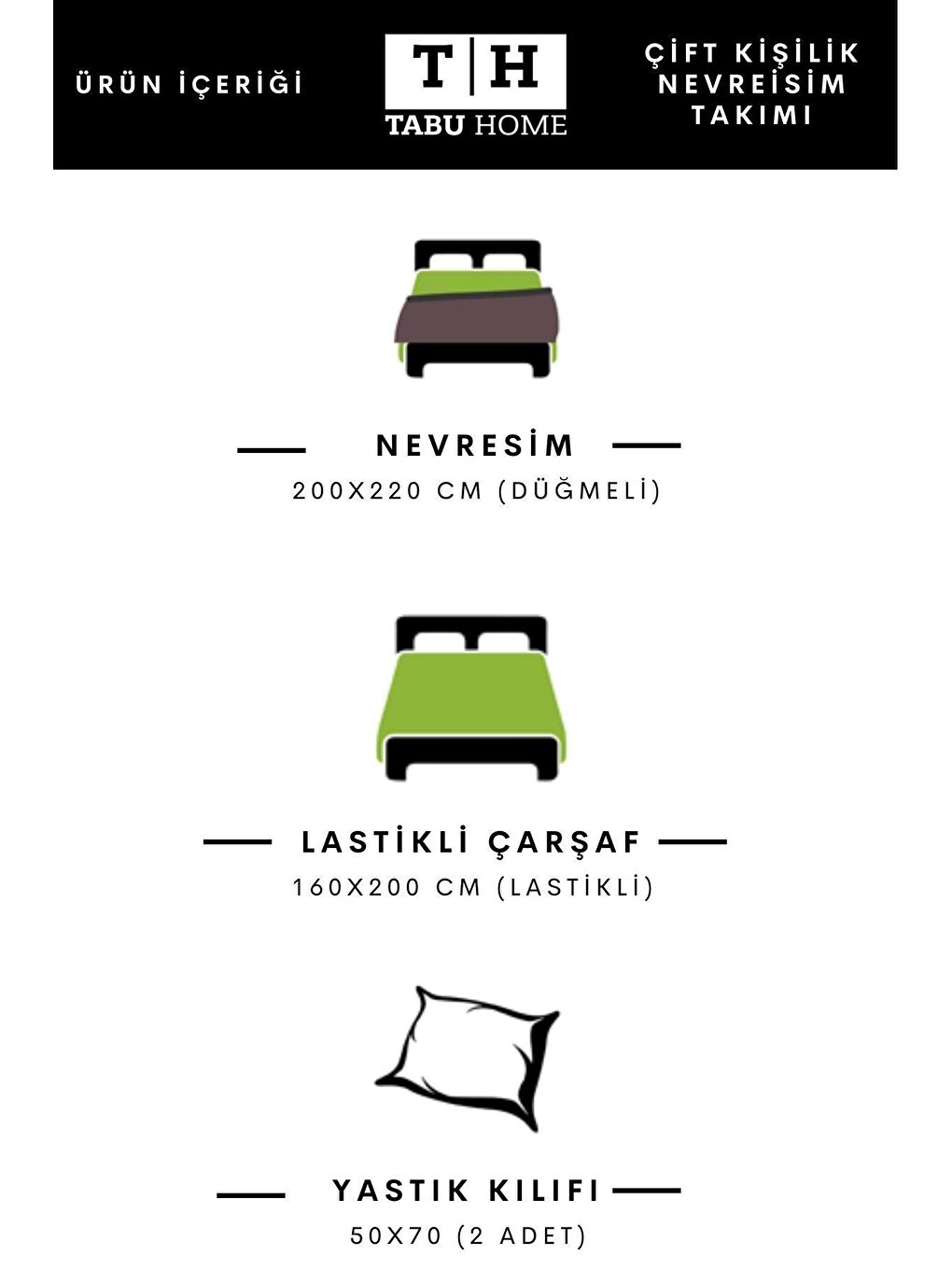 Doodle Siyah Çarşafı Lastikli Çift Kişilik Nevresim Takımı-3