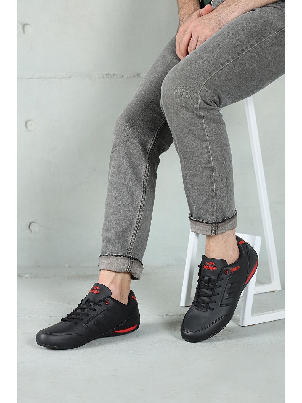 11743 Siyah - Kırmızı Erkek Casual Günlük Spor Ayakkabı-1