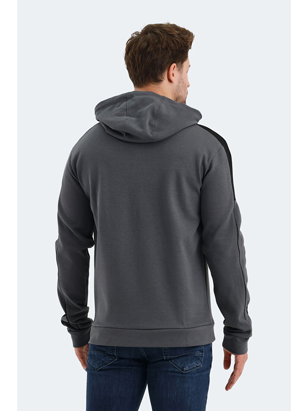 VALERYA Erkek Fermuarlı Sweatshirt Koyu Gri-1