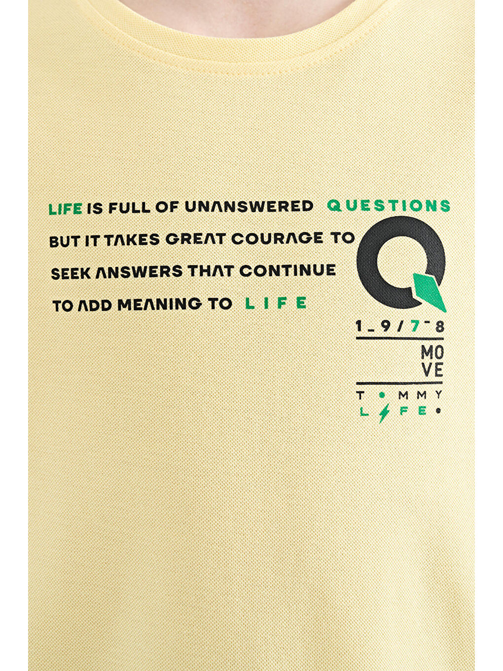 Sarı Baskı Detaylı O Yaka Standart Kalıp Erkek Çocuk Tişört - 11145-2