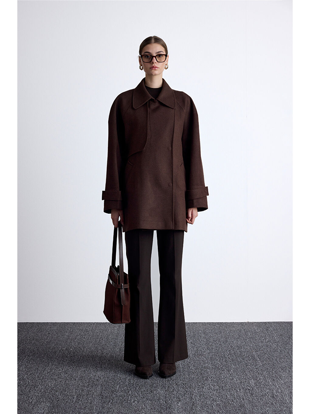 Mari Kruvaze Trenç Kaban Kahverengi-3