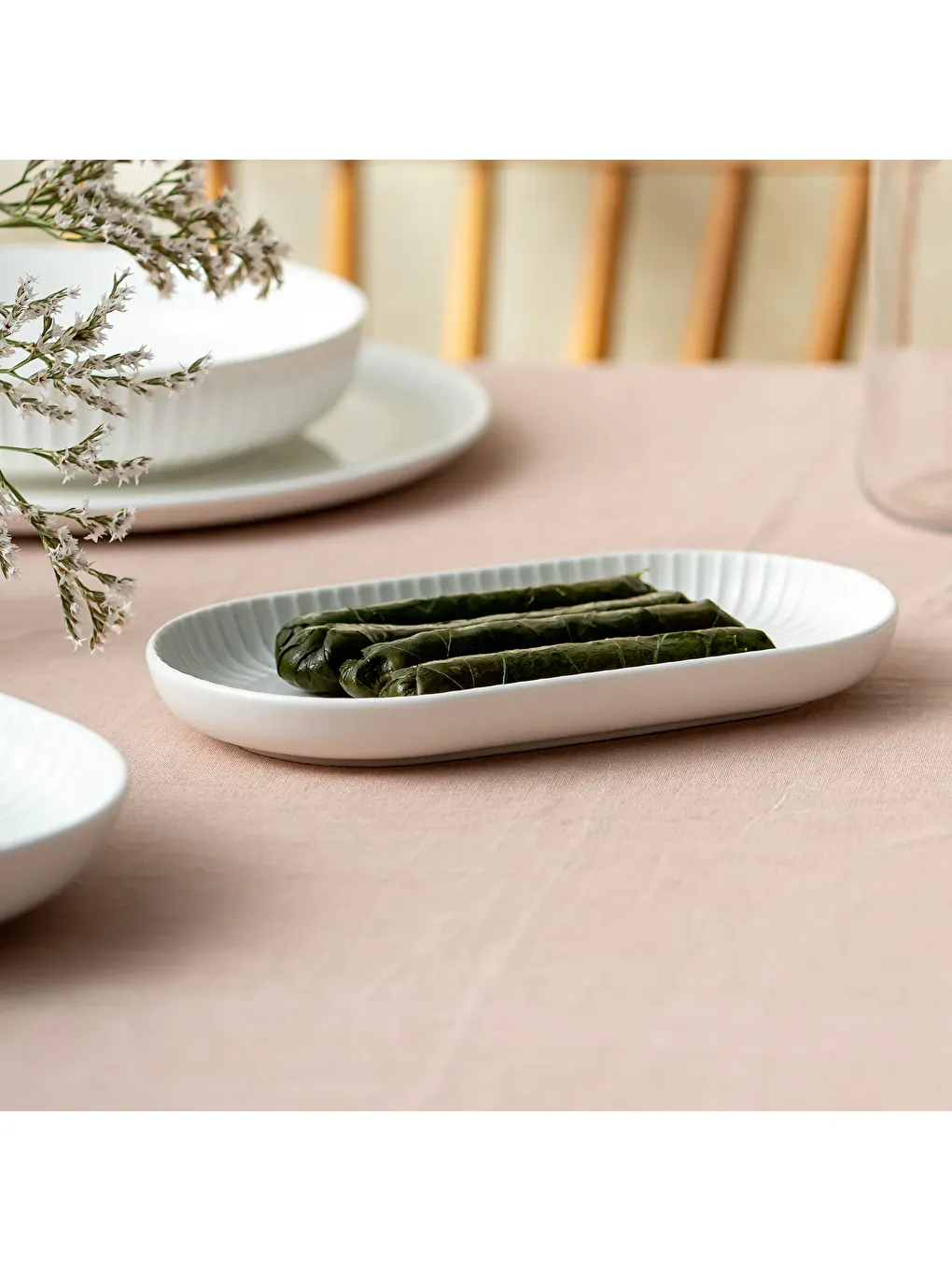 Beyaz Beray Kayık Tabak 20 cm-3