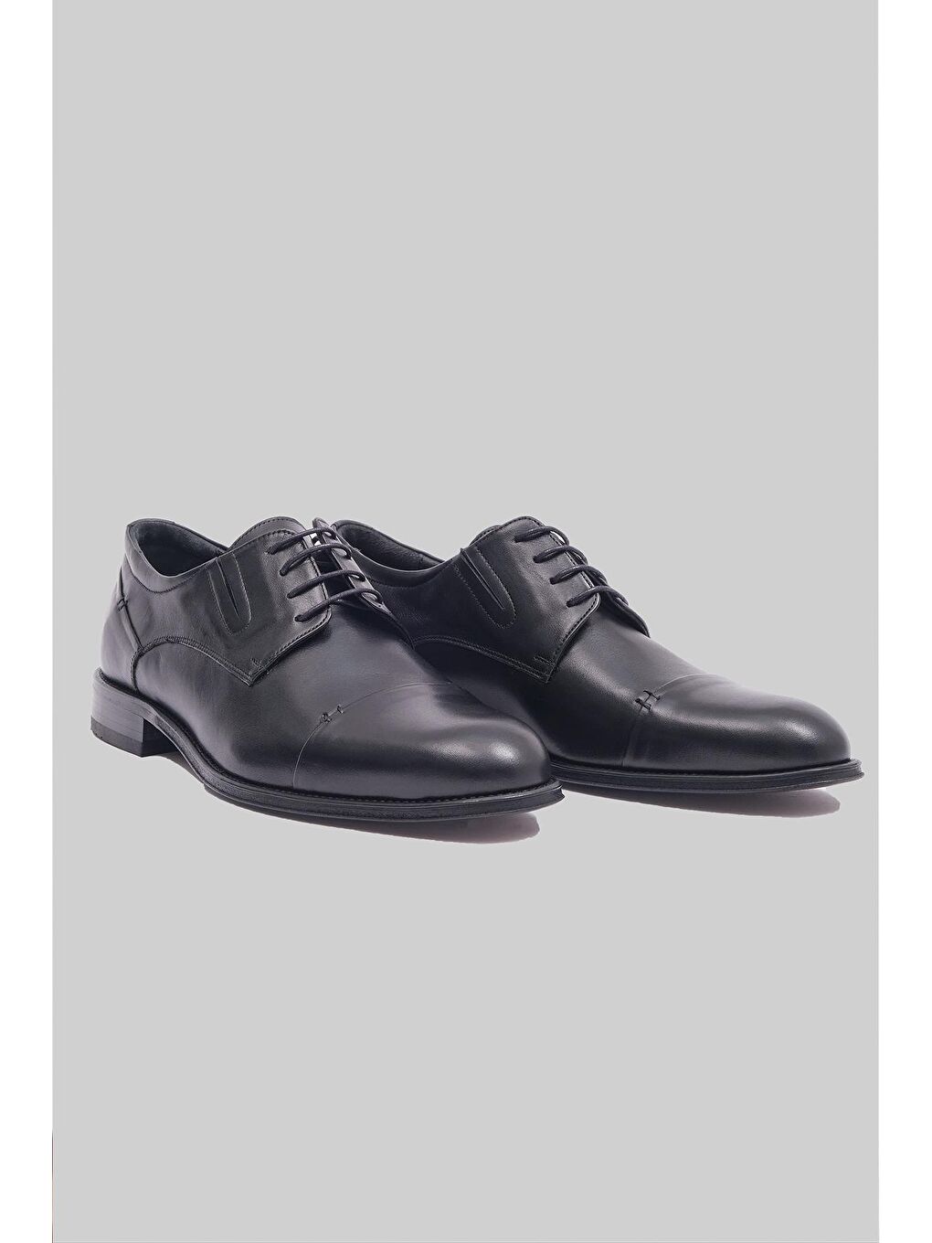 Siyah Barclay Hakiki Deri Kösele Taban Klasik Bağcıklı Ayakkabı Erkek-1