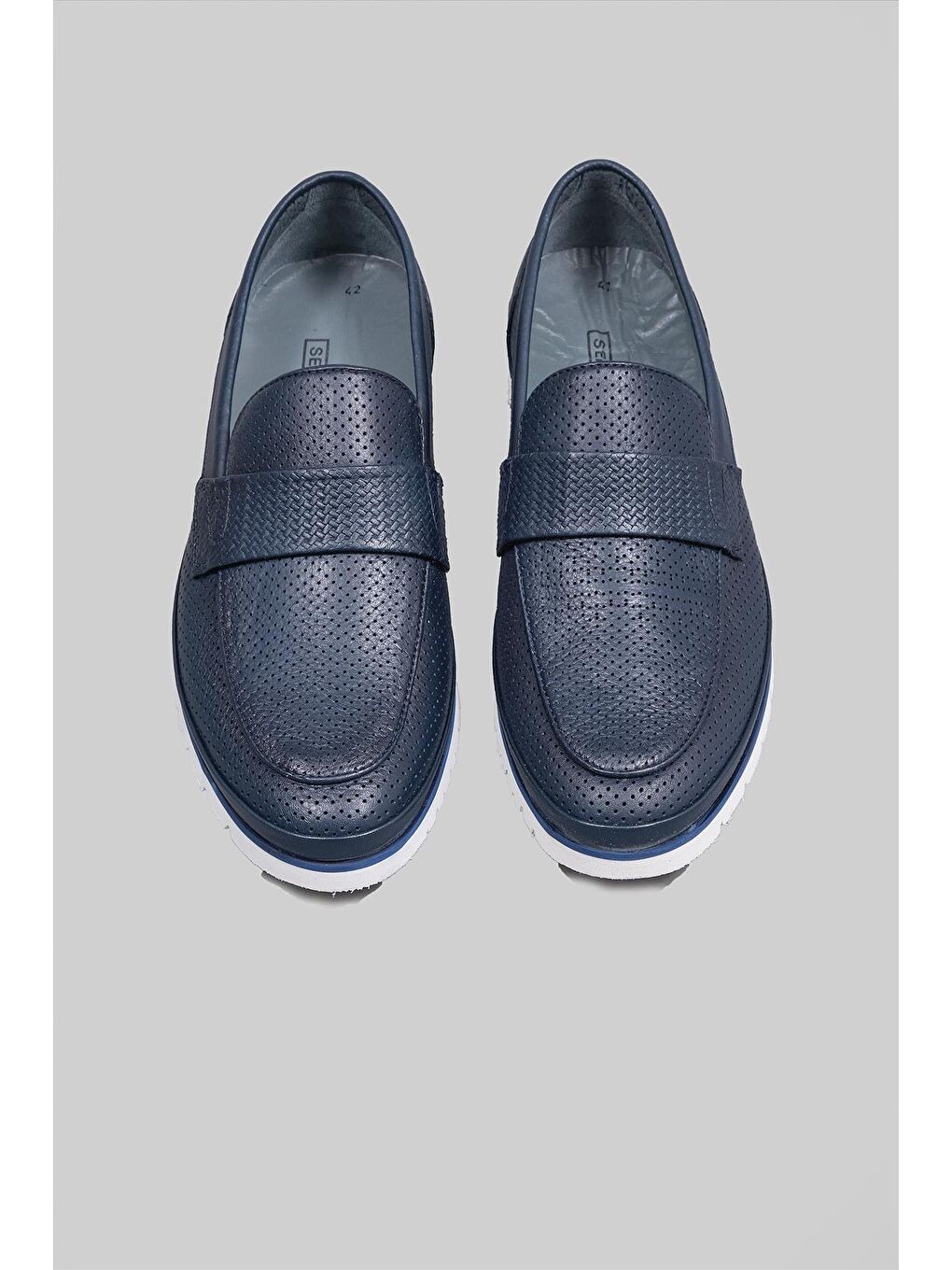 Lacivert Peyton Hakiki Deri Loafer Klasik Ayakkabı Erkek-3