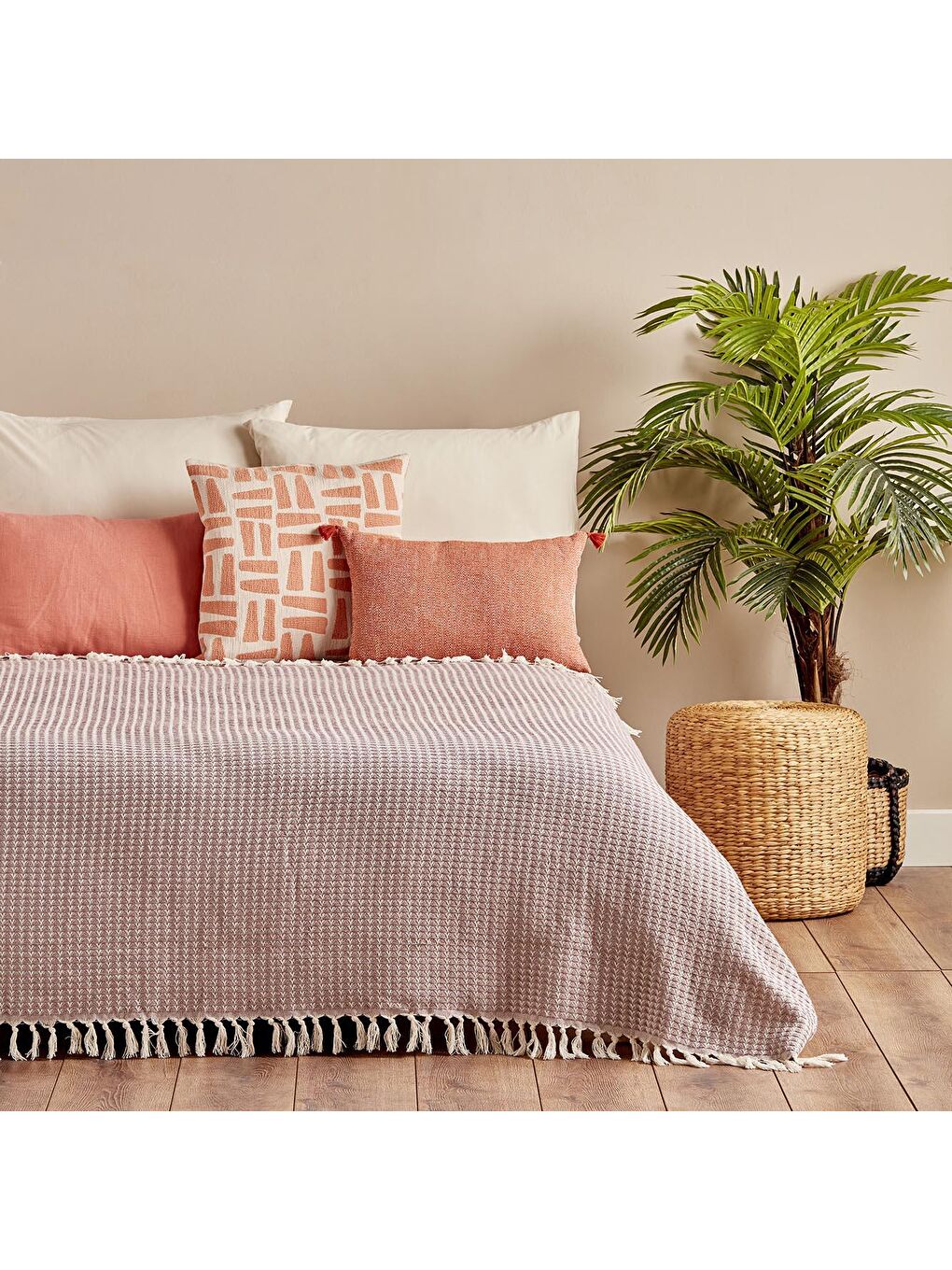 Nature Çift Kişilik Yatak Örtüsü Lila