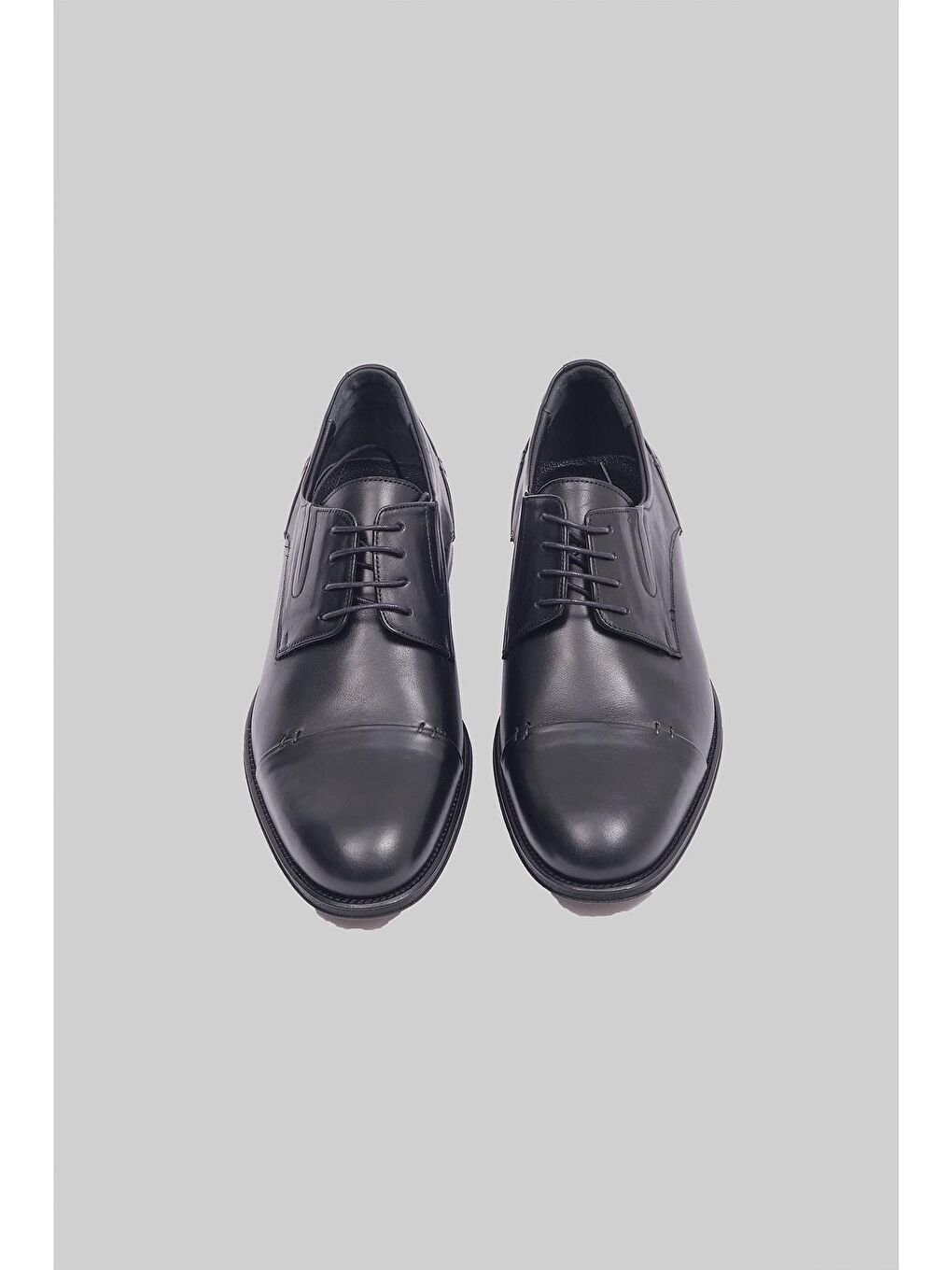Siyah Barclay Hakiki Deri Kösele Taban Klasik Bağcıklı Ayakkabı Erkek-3