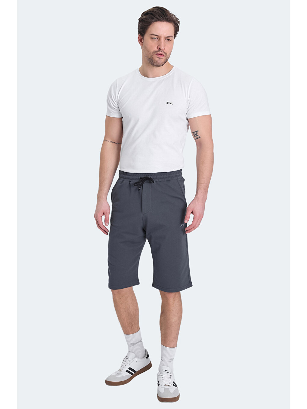 KALEV Erkek Cepli Kapri Koyu Gri Şort-6