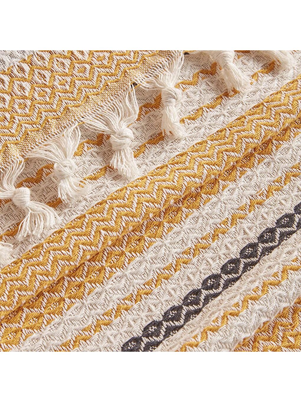 Sarı Linea Tek Kişilik Yatak Örtüsü Hardal-2