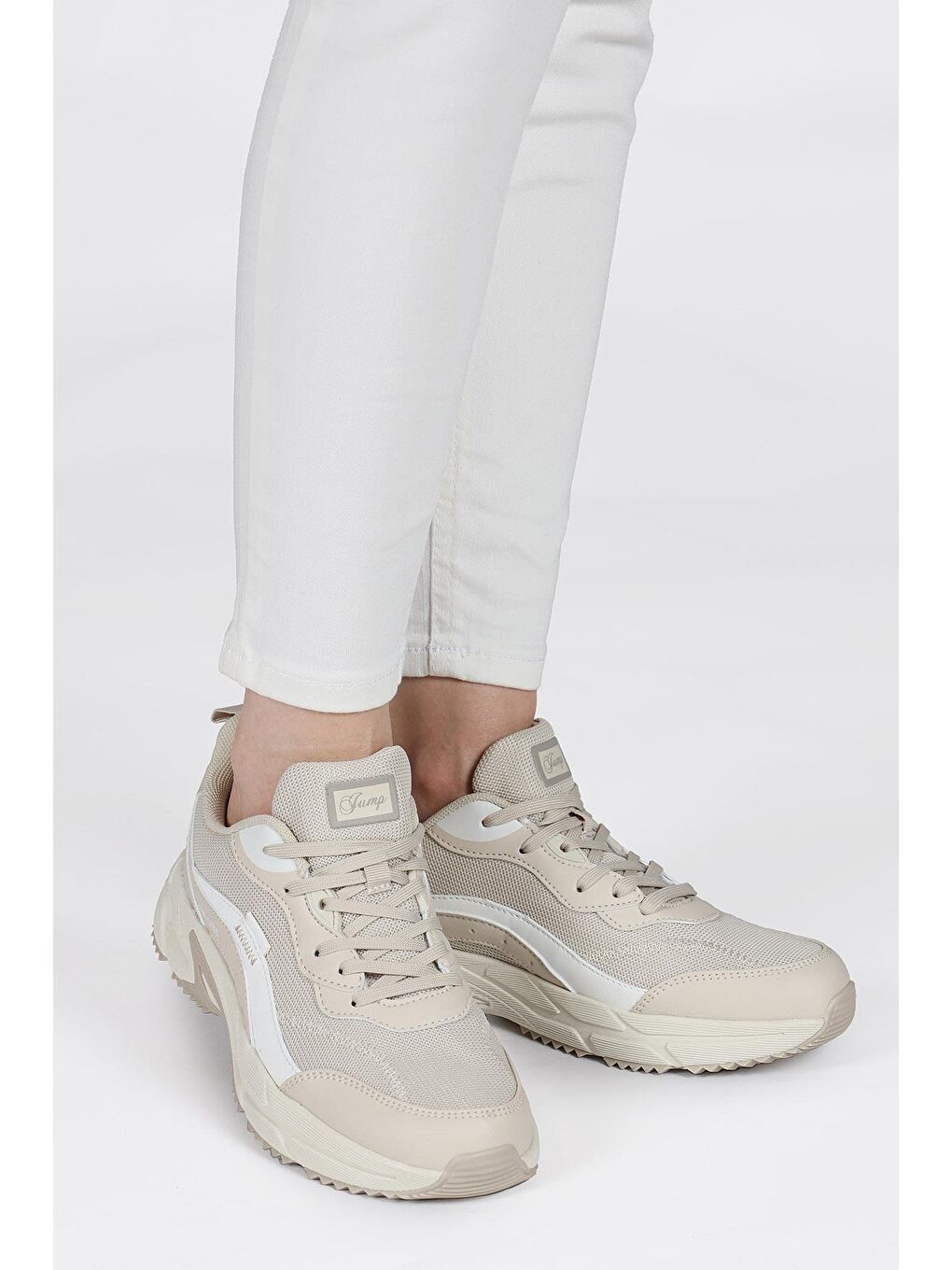 28066 Bej Kadın Sneaker Günlük Spor Ayakkabı-3