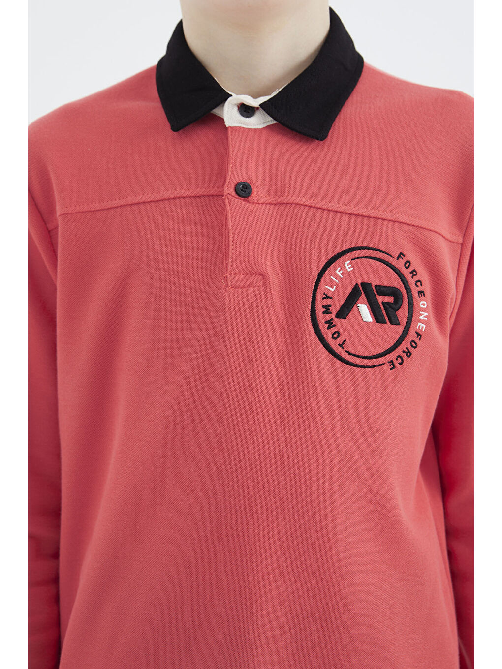 Kırmızı Coral Polo Yaka Erkek Çocuk Tişört - 11172-1